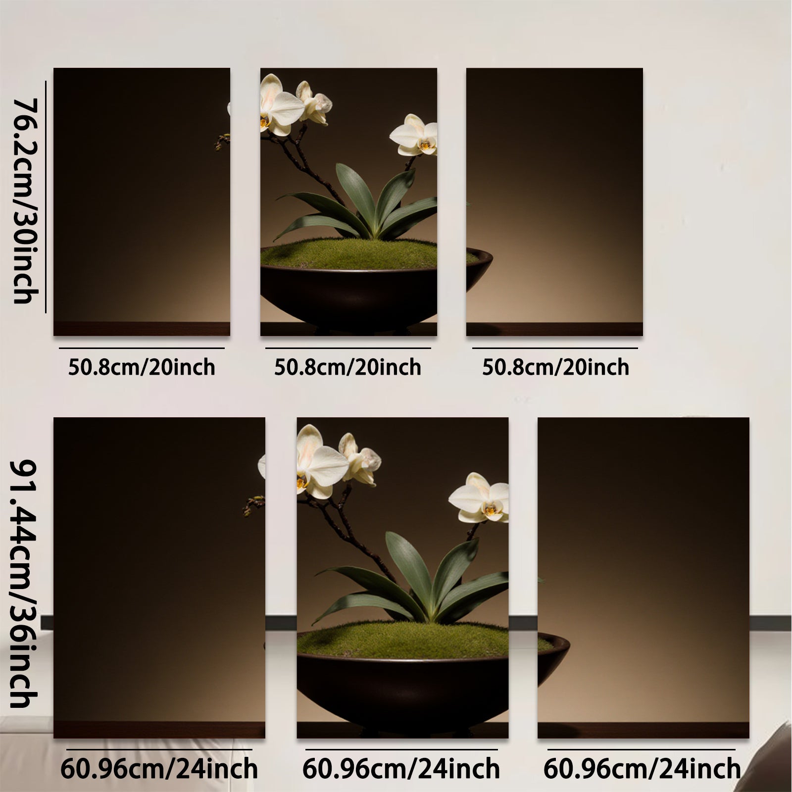 2D flat 1pc delicate potted orchid bloom brings serene beauty to living room bedroom office wall decor farmhouse style
