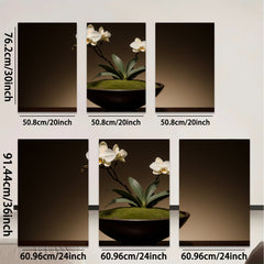 2D flat 1pc delicate potted orchid bloom brings serene beauty to living room bedroom office wall decor farmhouse style