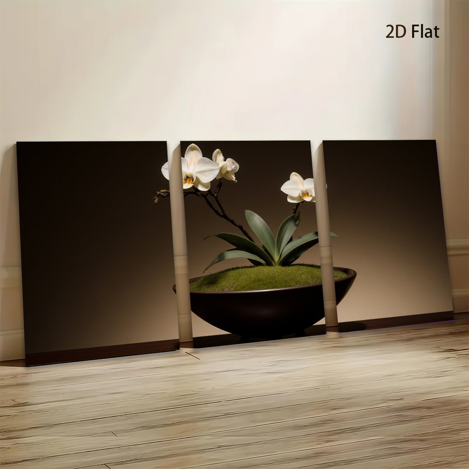 2D flat 1pc delicate potted orchid bloom brings serene beauty to living room bedroom office wall decor farmhouse style