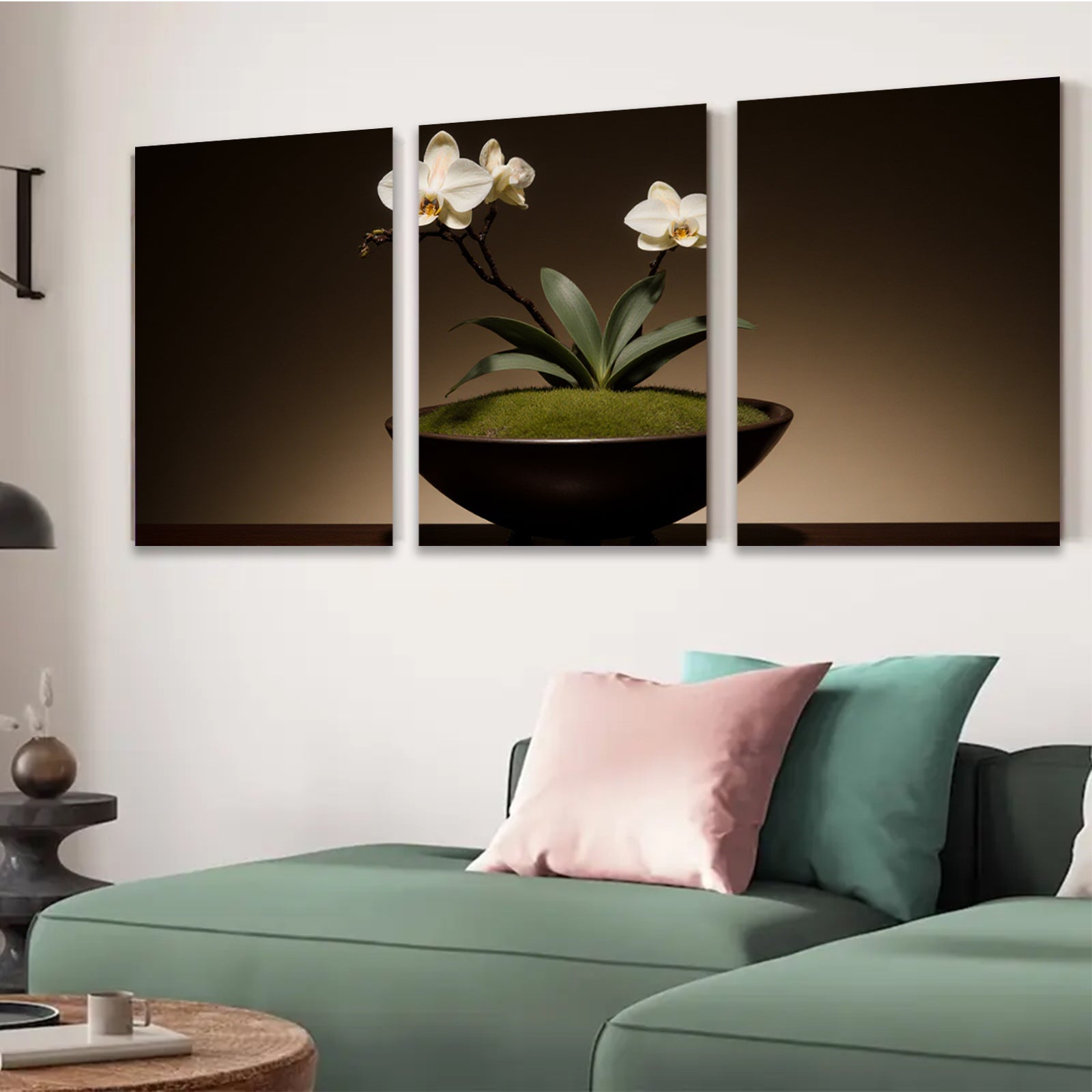 2D flat 1pc delicate potted orchid bloom brings serene beauty to living room bedroom office wall decor farmhouse style