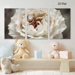 2D flat 1pc delicate white blossom close up botanical wall art for living room bedroom farmhouse decor modern minimalist gallery wrapped canvas print