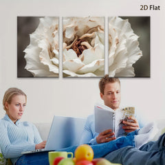 2D flat 1pc delicate white blossom close up botanical wall art for living room bedroom farmhouse decor modern minimalist gallery wrapped canvas print