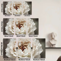 2D flat 1pc delicate white blossom close up botanical wall art for living room bedroom farmhouse decor modern minimalist gallery wrapped canvas print