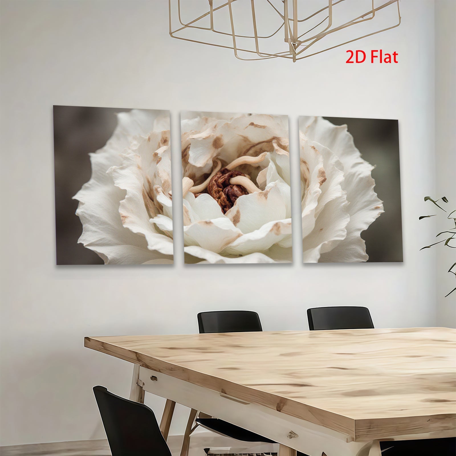2D flat 1pc delicate white blossom close up botanical wall art for living room bedroom farmhouse decor modern minimalist gallery wrapped canvas print