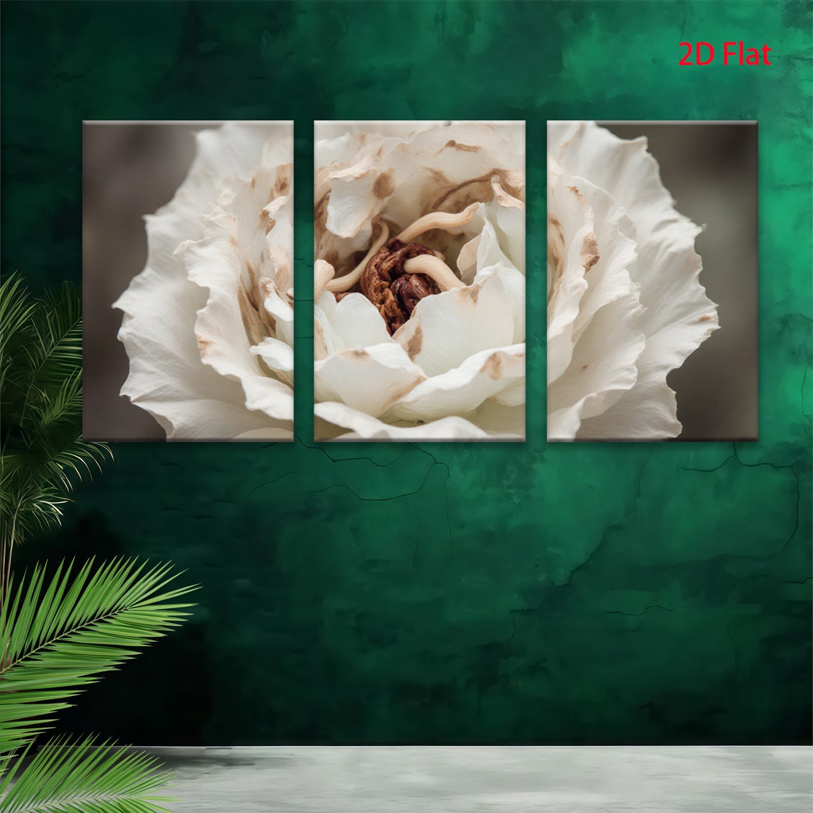 2D flat 1pc delicate white blossom close up botanical wall art for living room bedroom farmhouse decor modern minimalist gallery wrapped canvas print