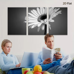 2D flat 1pc delicate white daisy bloom close up botanical wall art for living room bedroom office farmhouse modern gallery wrapped canvas prints