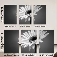 2D flat 1pc delicate white daisy bloom close up botanical wall art for living room bedroom office farmhouse modern gallery wrapped canvas prints