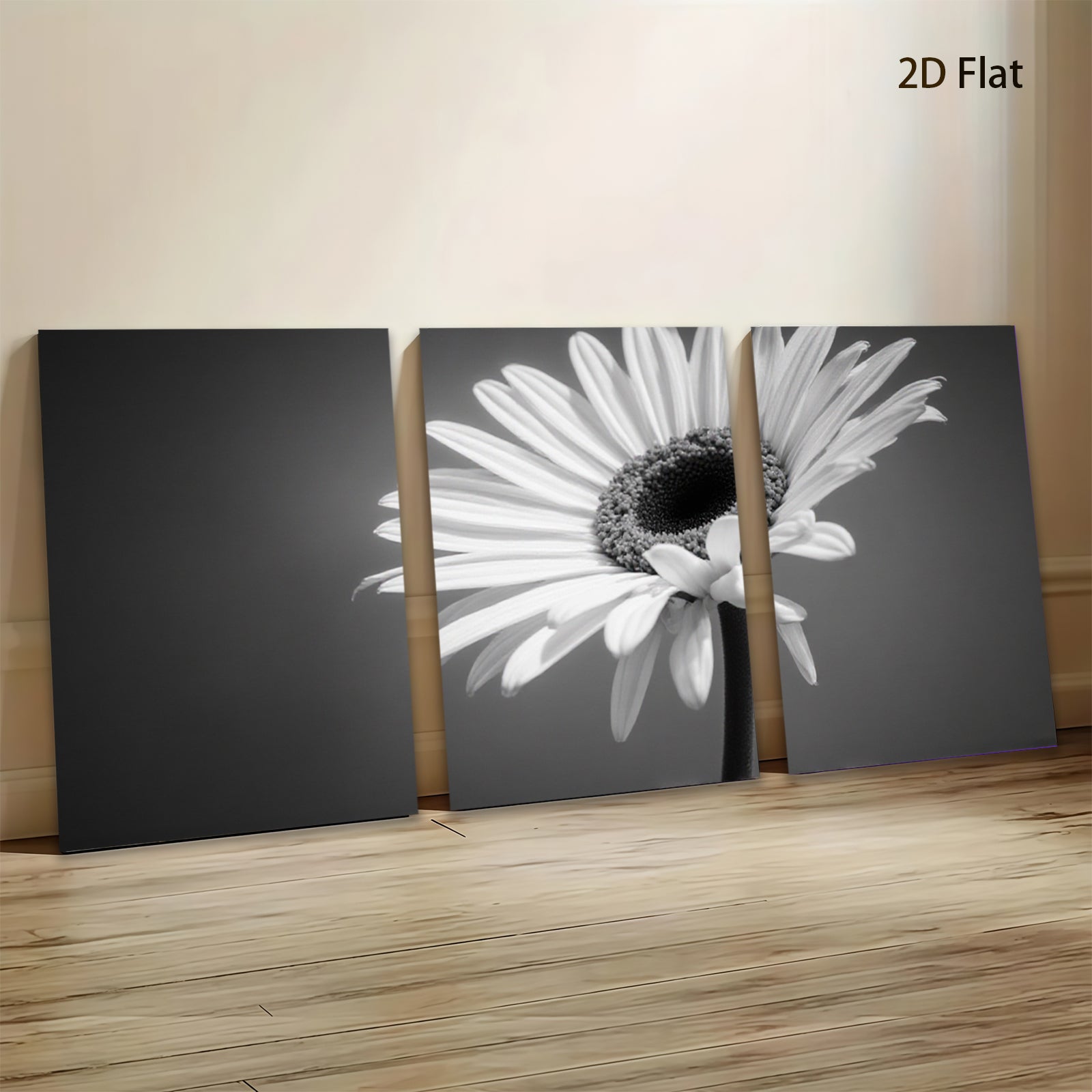 2D flat 1pc delicate white daisy bloom close up botanical wall art for living room bedroom office farmhouse modern gallery wrapped canvas prints