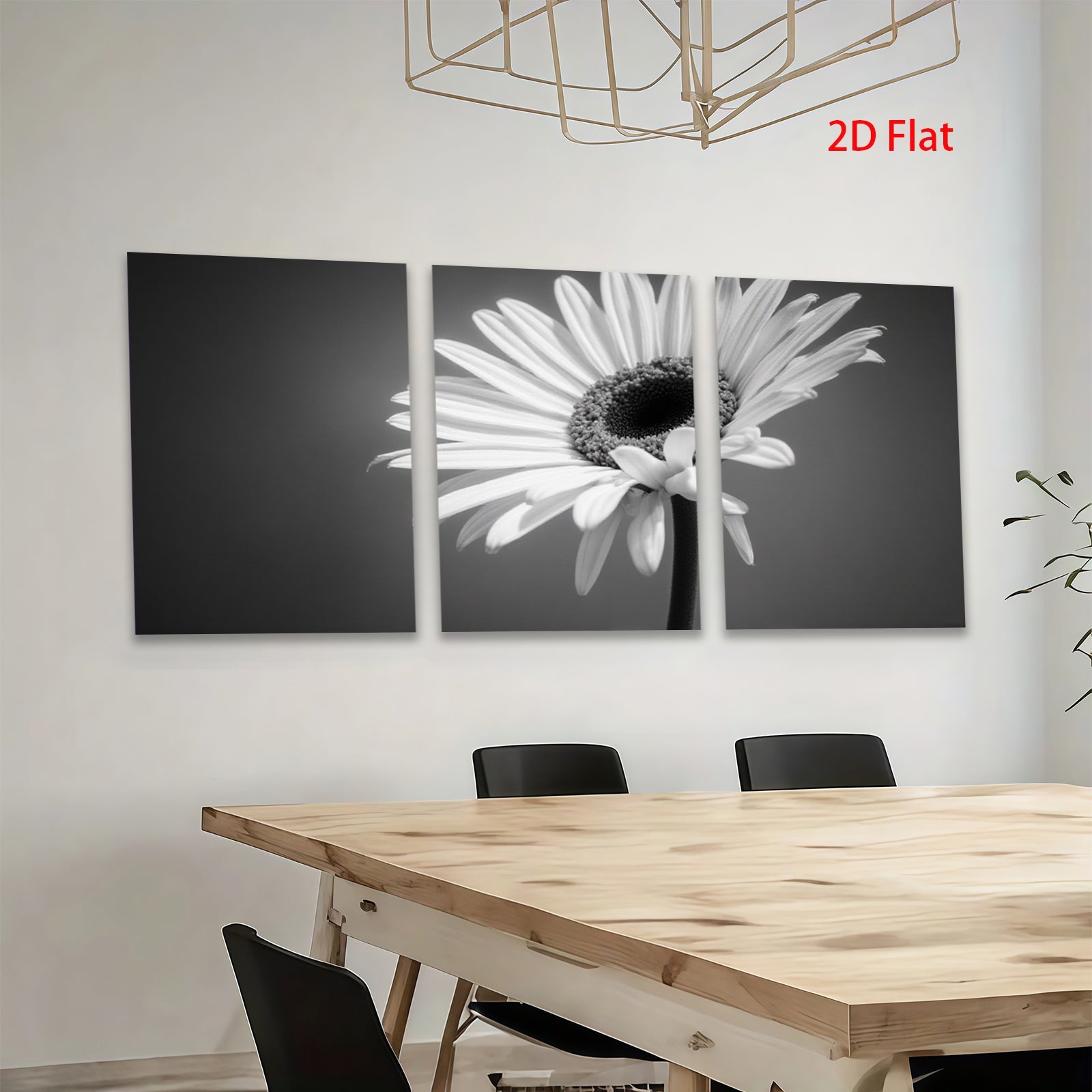 2D flat 1pc delicate white daisy bloom close up botanical wall art for living room bedroom office farmhouse modern gallery wrapped canvas prints