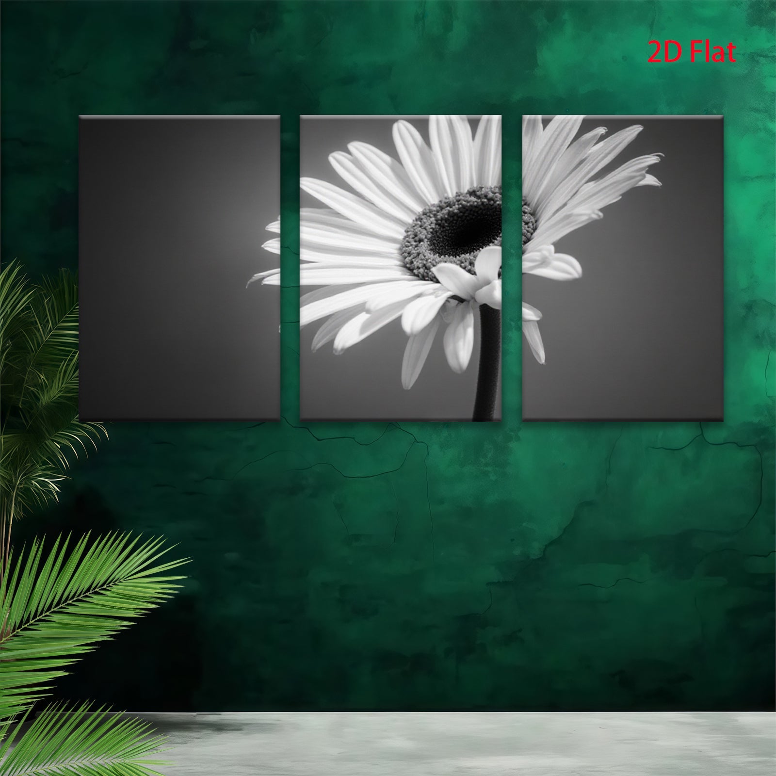 2D flat 1pc delicate white daisy bloom close up botanical wall art for living room bedroom office farmhouse modern gallery wrapped canvas prints
