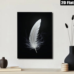 2D flat 1pc delicate white feather wall art canvas prints bedroom living room decor farmhouse modern minimalist gallery wrapped inspirational cozy chic