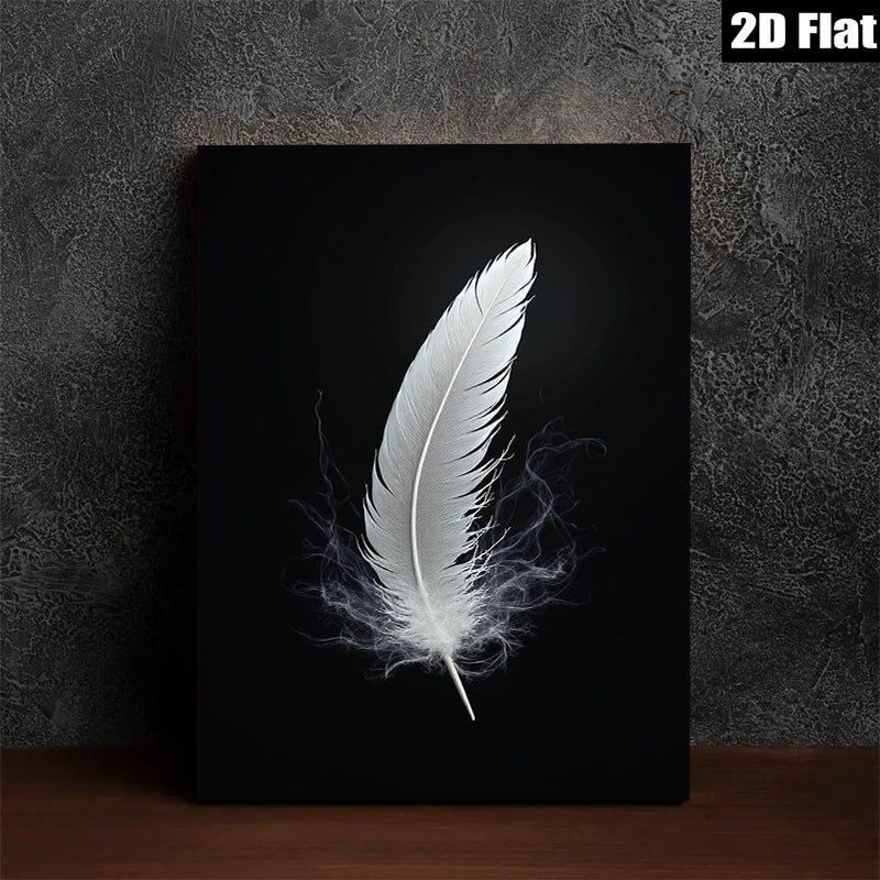 2D flat 1pc delicate white feather wall art canvas prints bedroom living room decor farmhouse modern minimalist gallery wrapped inspirational cozy chic