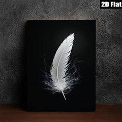 2D flat 1pc delicate white feather wall art canvas prints bedroom living room decor farmhouse modern minimalist gallery wrapped inspirational cozy chic