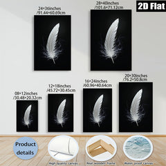 2D flat 1pc delicate white feather wall art canvas prints bedroom living room decor farmhouse modern minimalist gallery wrapped inspirational cozy chic