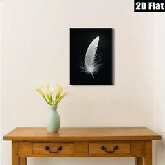 2D flat 1pc delicate white feather wall art canvas prints bedroom living room decor farmhouse modern minimalist gallery wrapped inspirational cozy chic