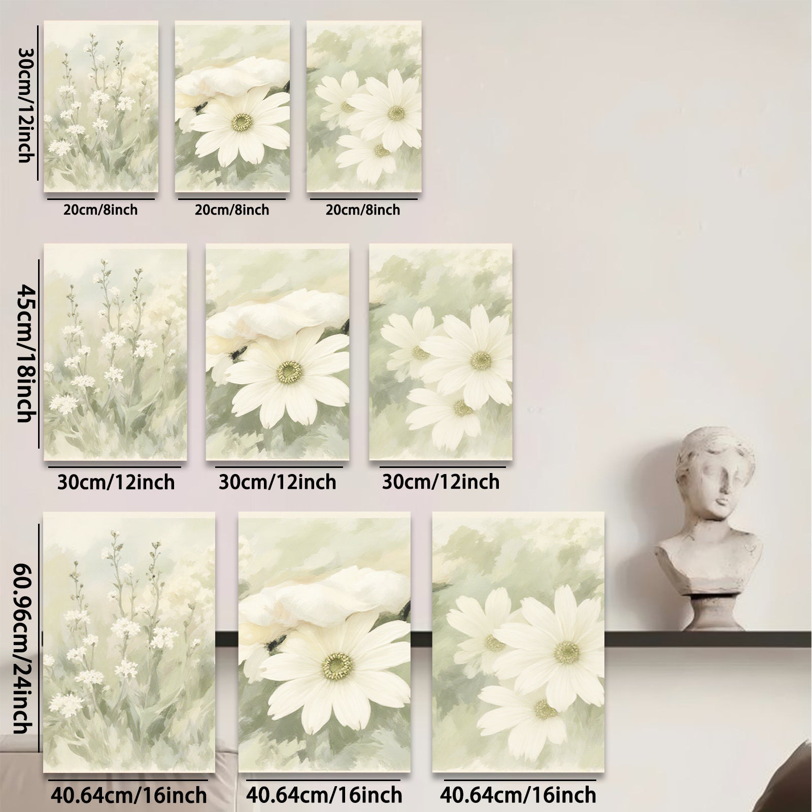 2D flat 1pc delicate wildflower bloom botanical wall art for living room bedroom farmhouse decor modern gallery wrapped canvas print ready to hang inspirational