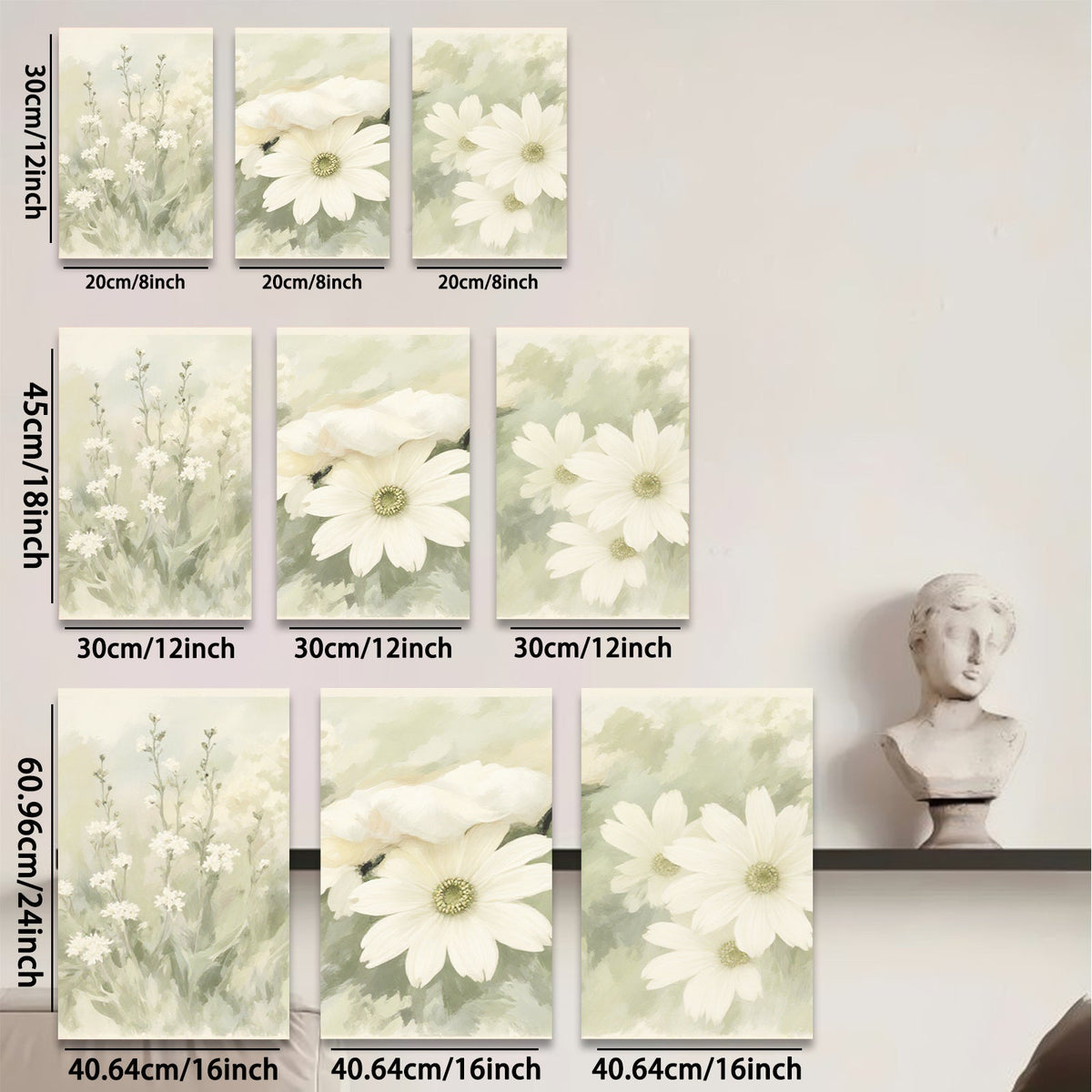 2D flat 1pc delicate wildflower bloom botanical wall art for living room bedroom farmhouse decor modern gallery wrapped canvas print ready to hang inspirational