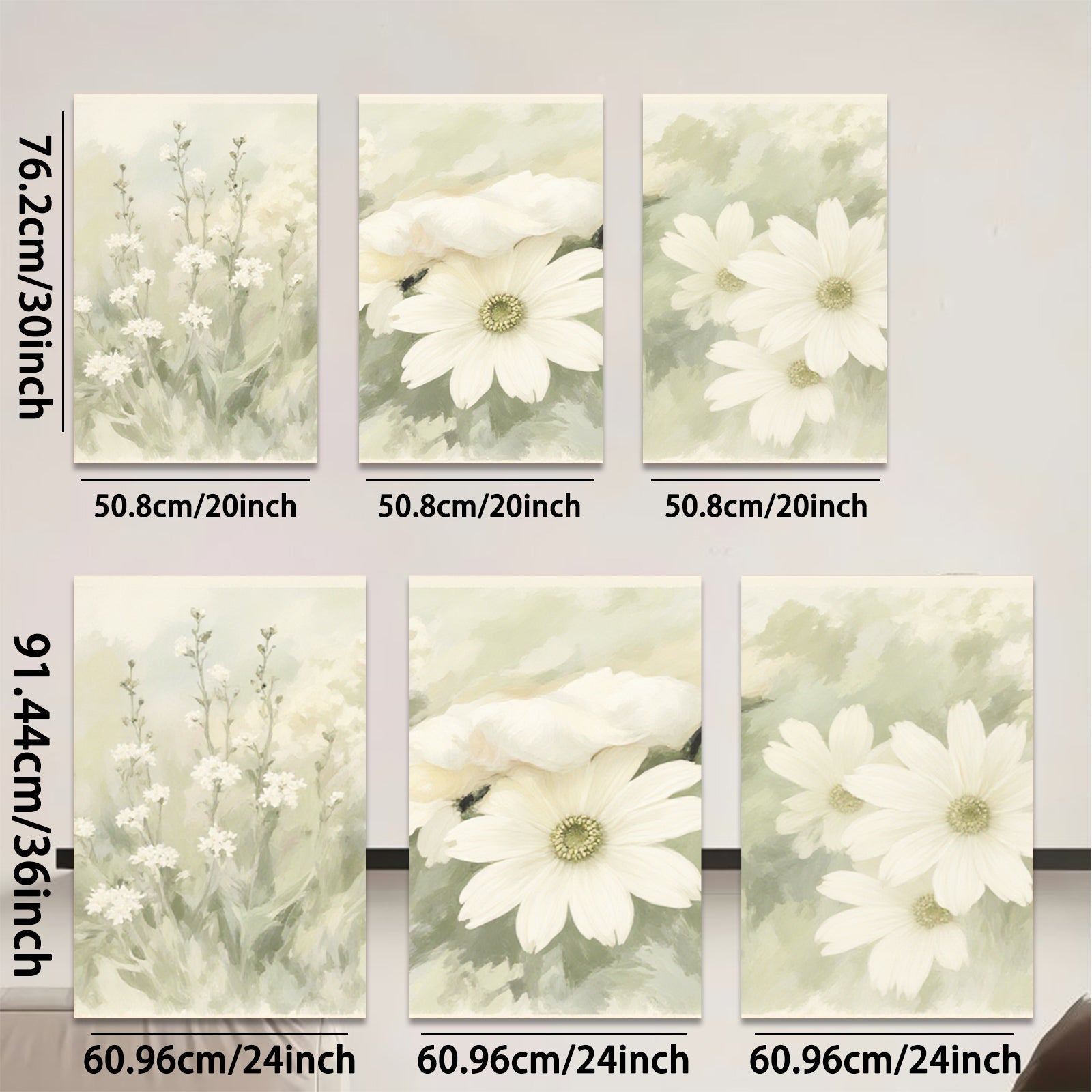 2D flat 1pc delicate wildflower bloom botanical wall art for living room bedroom farmhouse decor modern gallery wrapped canvas print ready to hang inspirational
