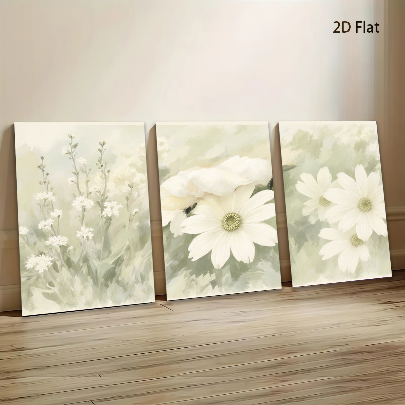 2D flat 1pc delicate wildflower bloom botanical wall art for living room bedroom farmhouse decor modern gallery wrapped canvas print ready to hang inspirational