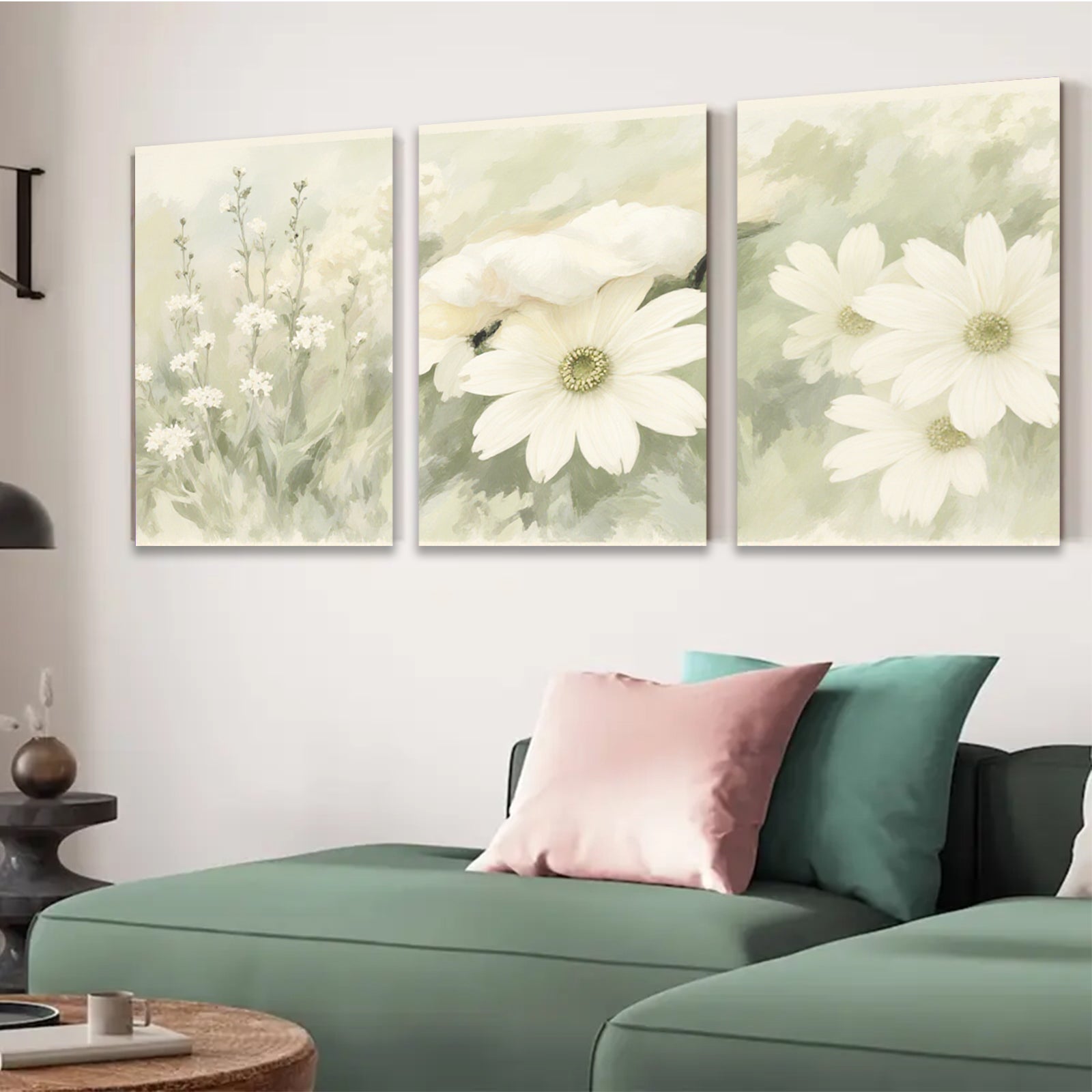 2D flat 1pc delicate wildflower bloom botanical wall art for living room bedroom farmhouse decor modern gallery wrapped canvas print ready to hang inspirational