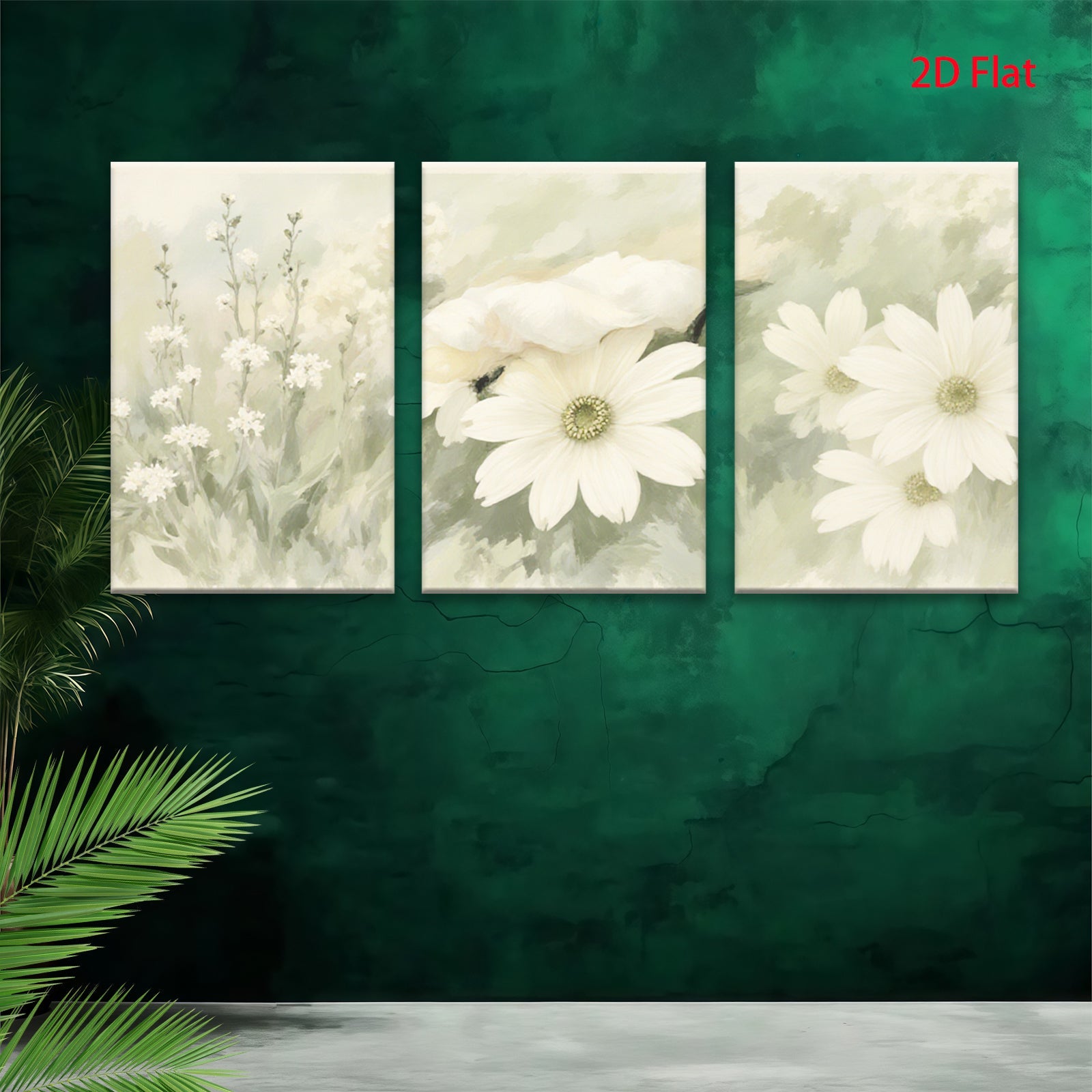 2D flat 1pc delicate wildflower bloom botanical wall art for living room bedroom farmhouse decor modern gallery wrapped canvas print ready to hang inspirational