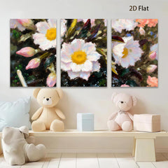 2D flat 1pc delicate wildflower bloom painting soft hues bedroom living room gallery wrapped canvas farmhouse wall art modern botanical prints