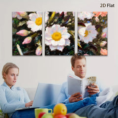 2D flat 1pc delicate wildflower bloom painting soft hues bedroom living room gallery wrapped canvas farmhouse wall art modern botanical prints