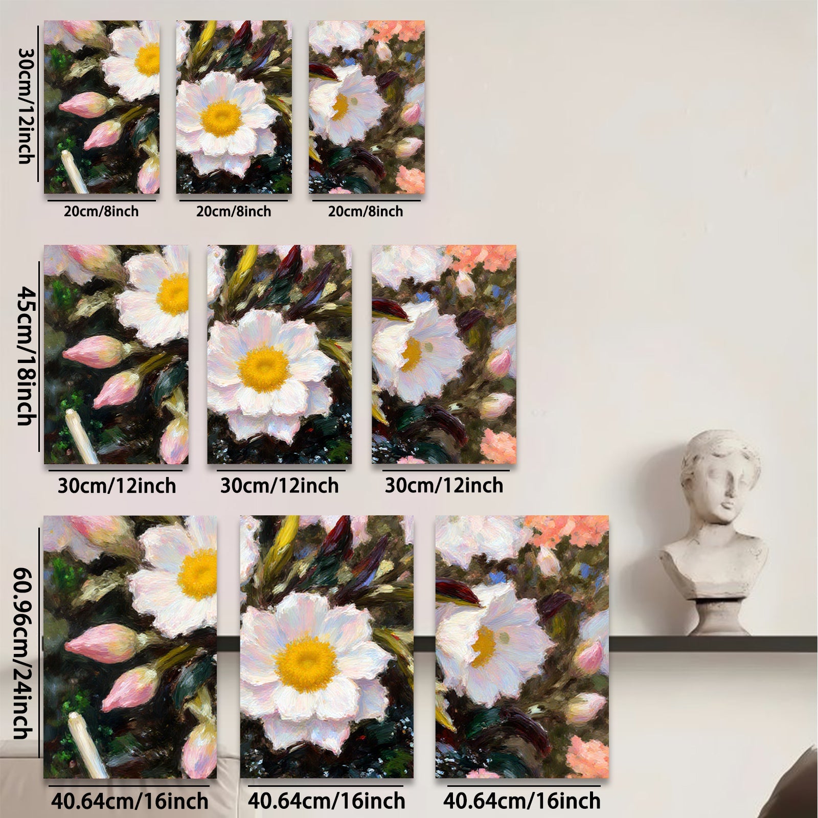 2D flat 1pc delicate wildflower bloom painting soft hues bedroom living room gallery wrapped canvas farmhouse wall art modern botanical prints