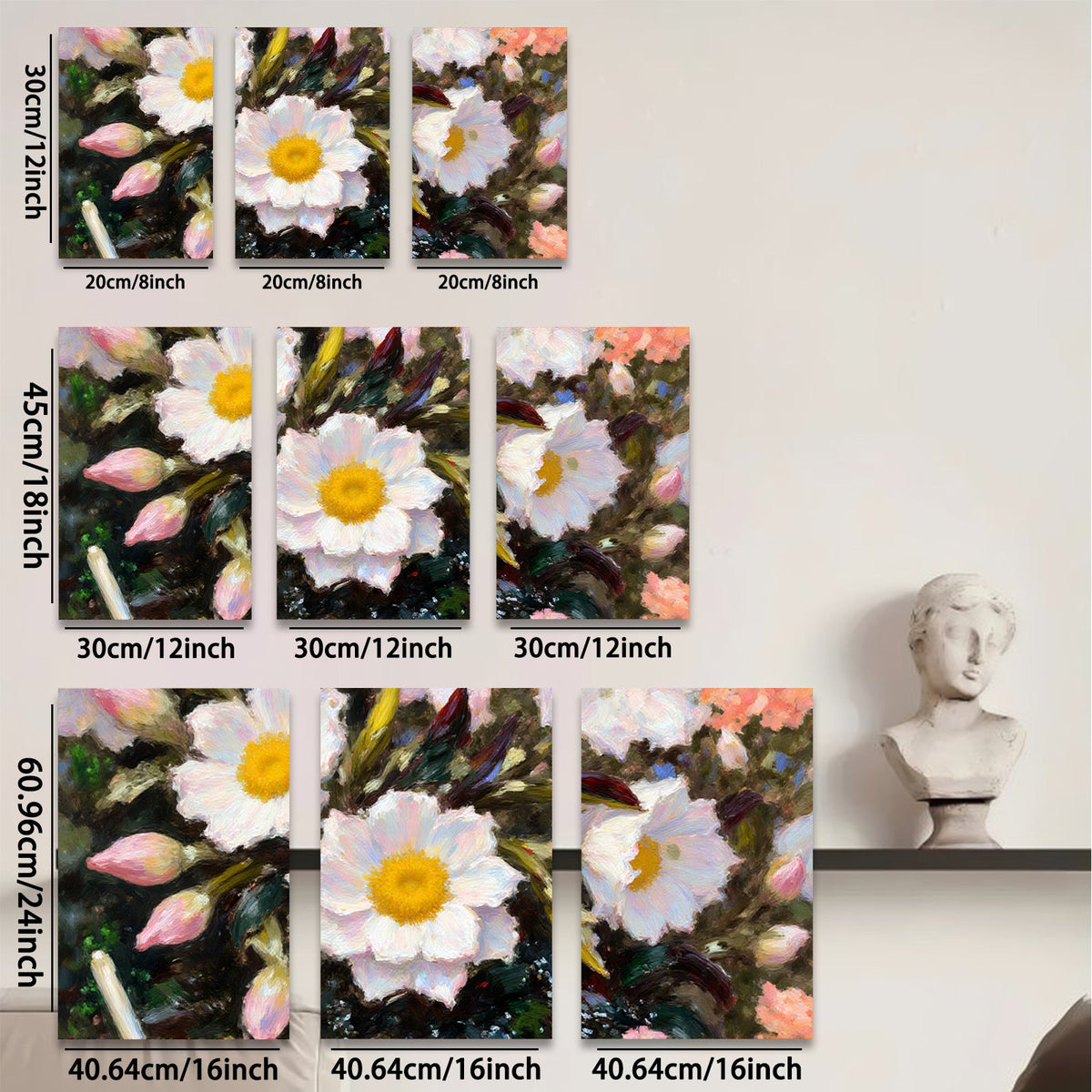 2D flat 1pc delicate wildflower bloom painting soft hues bedroom living room gallery wrapped canvas farmhouse wall art modern botanical prints