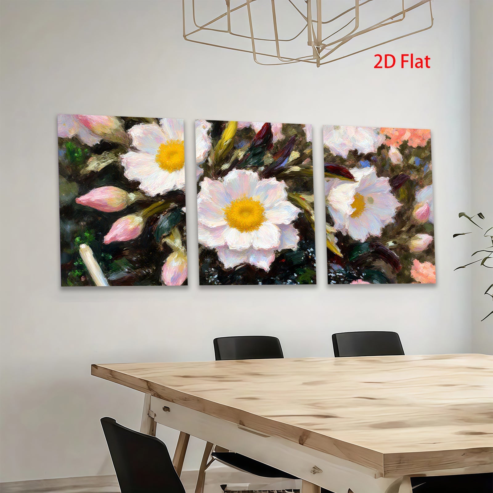 2D flat 1pc delicate wildflower bloom painting soft hues bedroom living room gallery wrapped canvas farmhouse wall art modern botanical prints