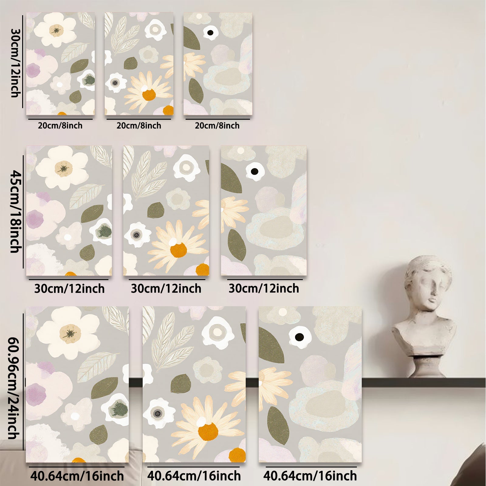 2D flat 1pc delicate wildflower botanical art print for living room bedroom gallery wall decor farmhouse style cozy aesthetic