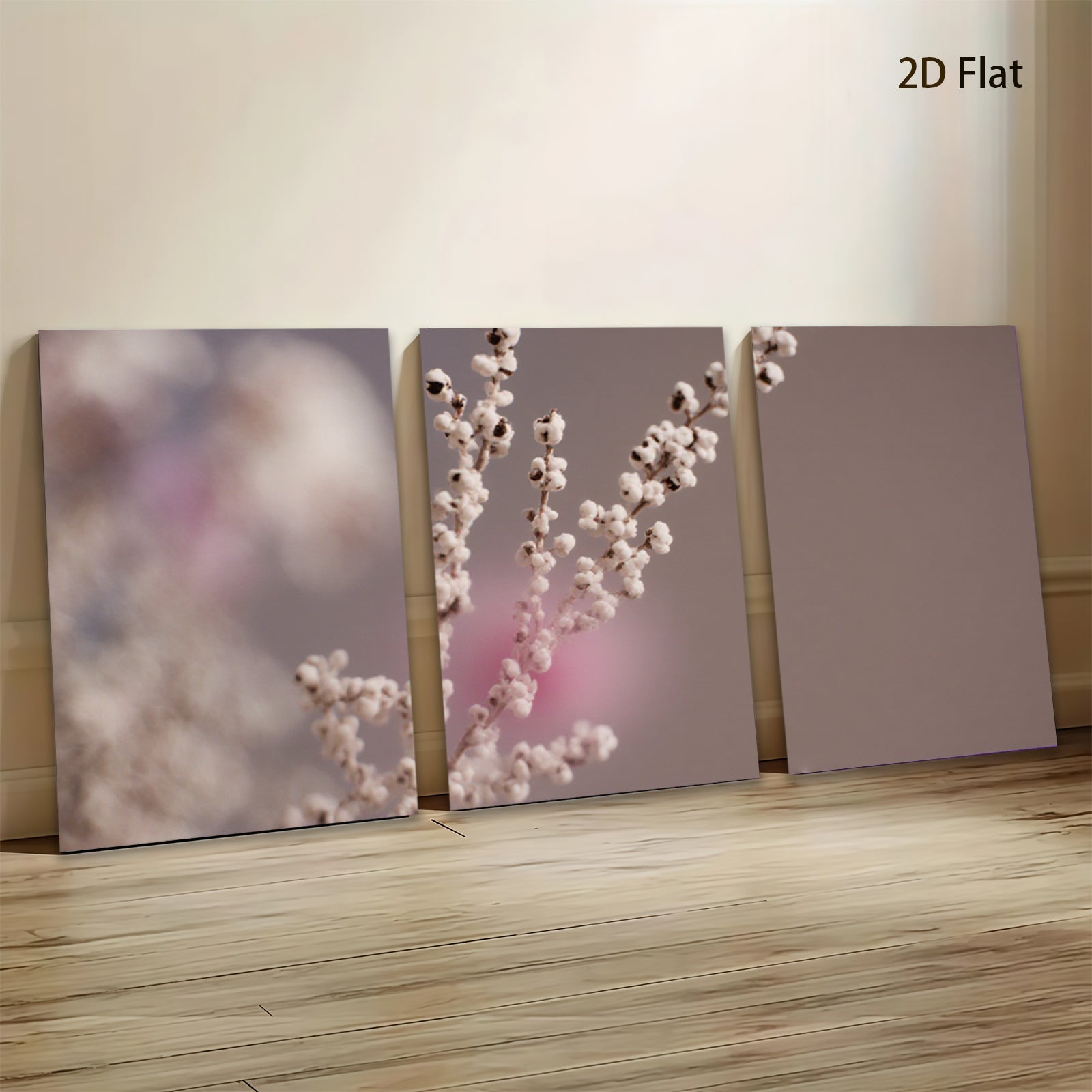 2D flat 1pc delicate wildflower stem botanical wall art farmhouse living room bedroom decor gallery wrapped canvas prints modern minimalist aesthetic cozy home vibes
