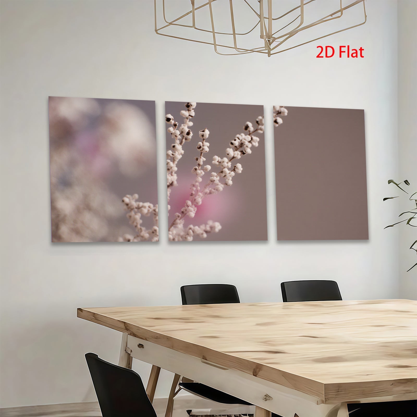 2D flat 1pc delicate wildflower stem botanical wall art farmhouse living room bedroom decor gallery wrapped canvas prints modern minimalist aesthetic cozy home vibes