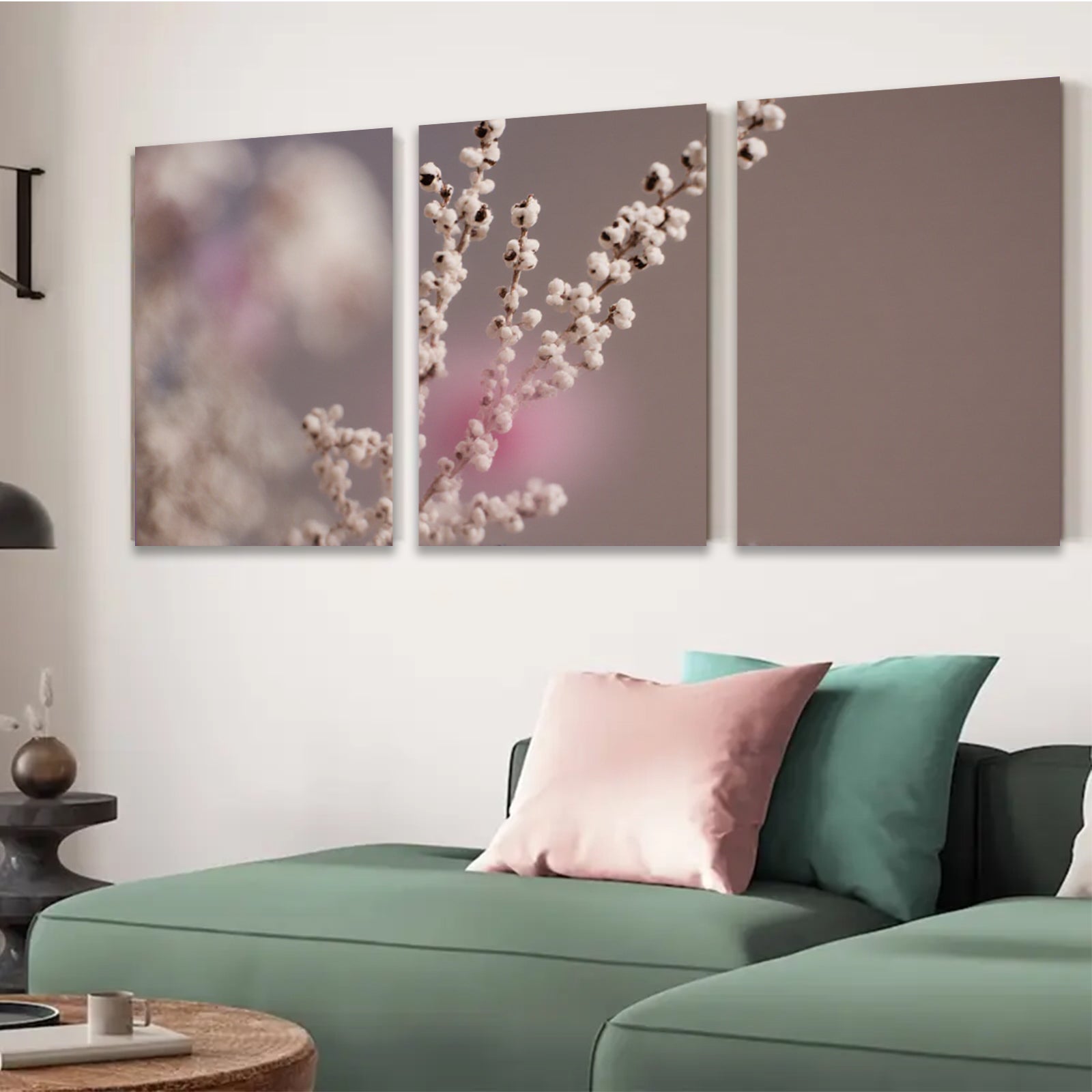 2D flat 1pc delicate wildflower stem botanical wall art farmhouse living room bedroom decor gallery wrapped canvas prints modern minimalist aesthetic cozy home vibes