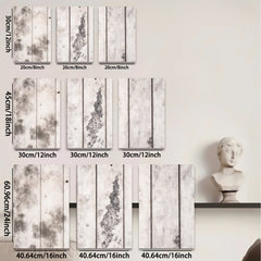 2D flat 1pc distressed wood plank texture farmhouse wall decor rustic modern living room bedroom kitchen gallery wrapped canvas prints for home decoration