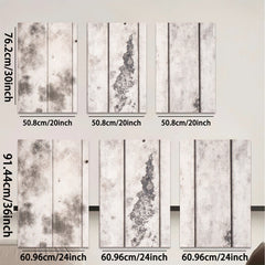 2D flat 1pc distressed wood plank texture farmhouse wall decor rustic modern living room bedroom kitchen gallery wrapped canvas prints for home decoration