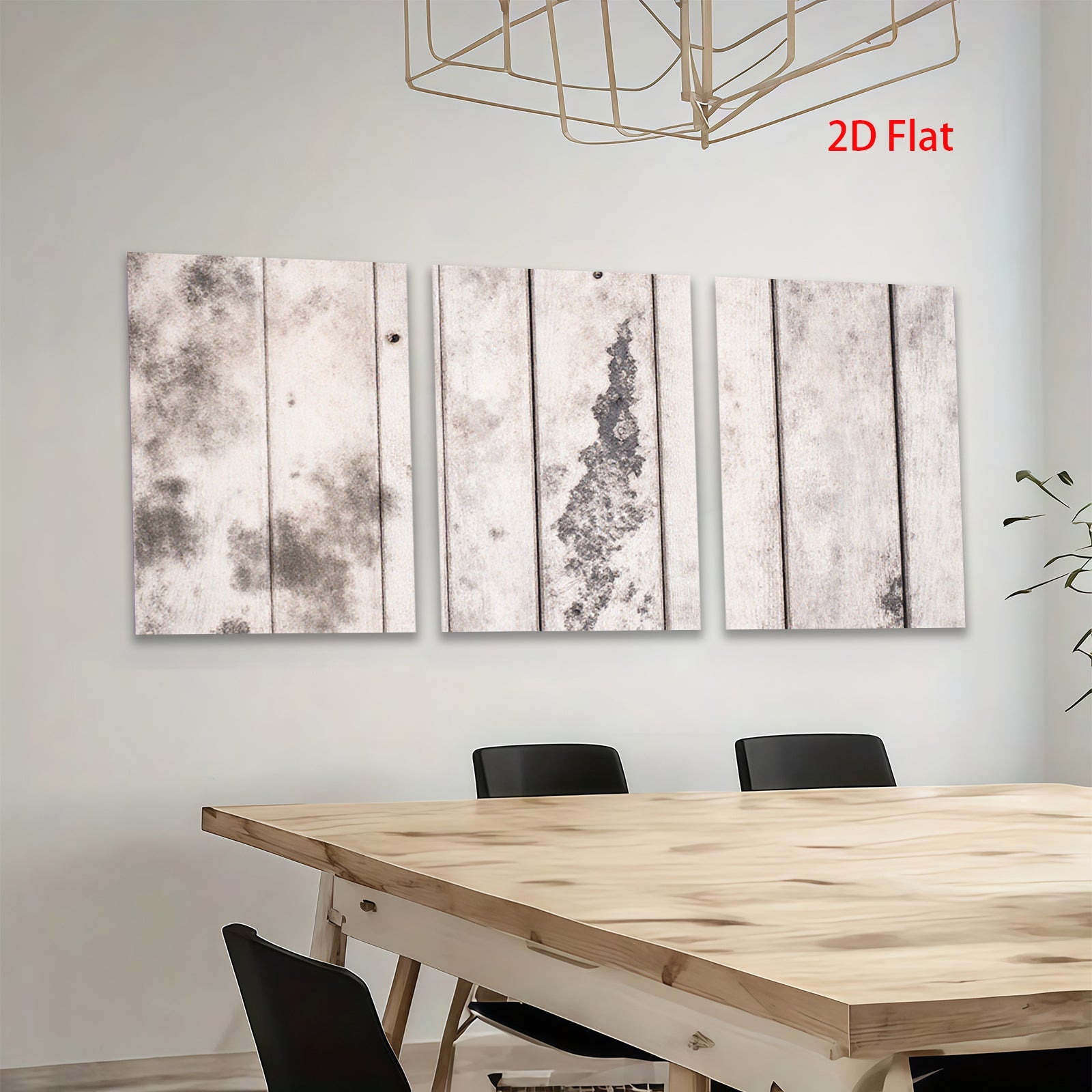 2D flat 1pc distressed wood plank texture farmhouse wall decor rustic modern living room bedroom kitchen gallery wrapped canvas prints for home decoration