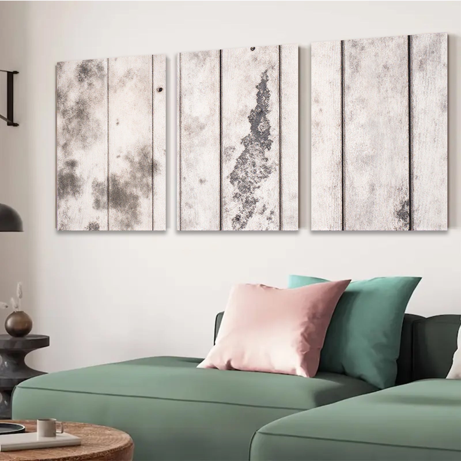 2D flat 1pc distressed wood plank texture farmhouse wall decor rustic modern living room bedroom kitchen gallery wrapped canvas prints for home decoration
