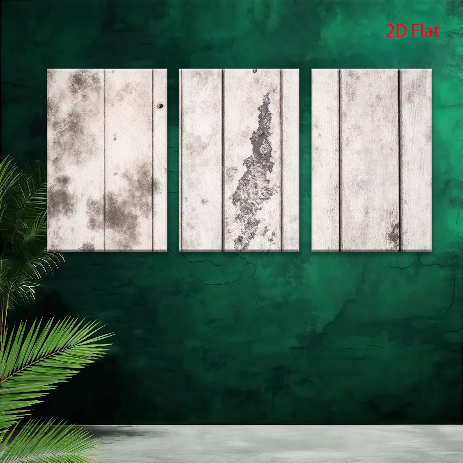 2D flat 1pc distressed wood plank texture farmhouse wall decor rustic modern living room bedroom kitchen gallery wrapped canvas prints for home decoration