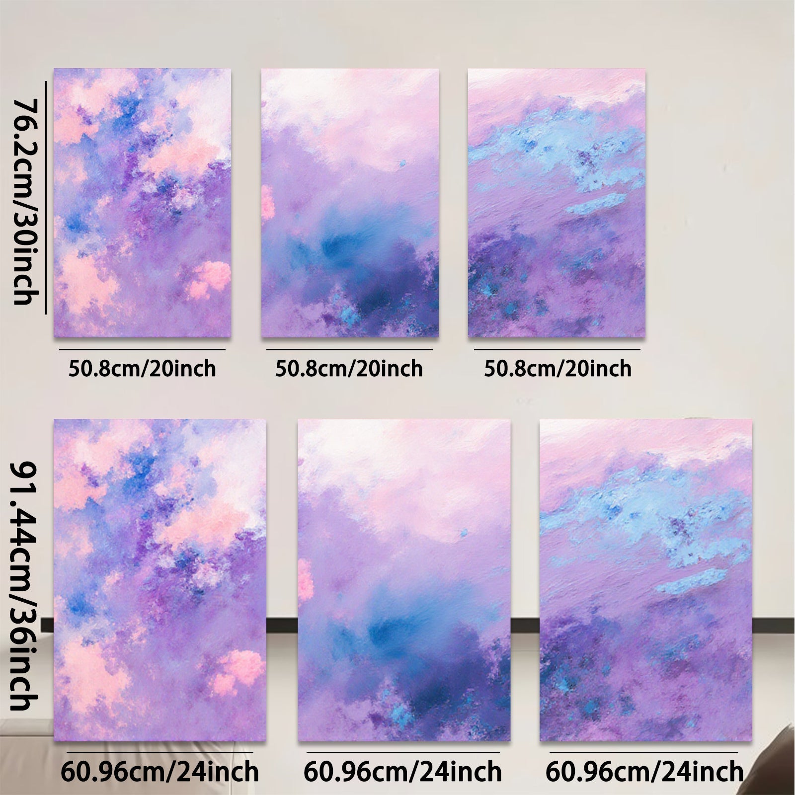2D flat 1pc dreamy lavender haze abstract wall art canvas prints for living room bedroom home decor farmhouse style modern gallery wrapped ready to hang