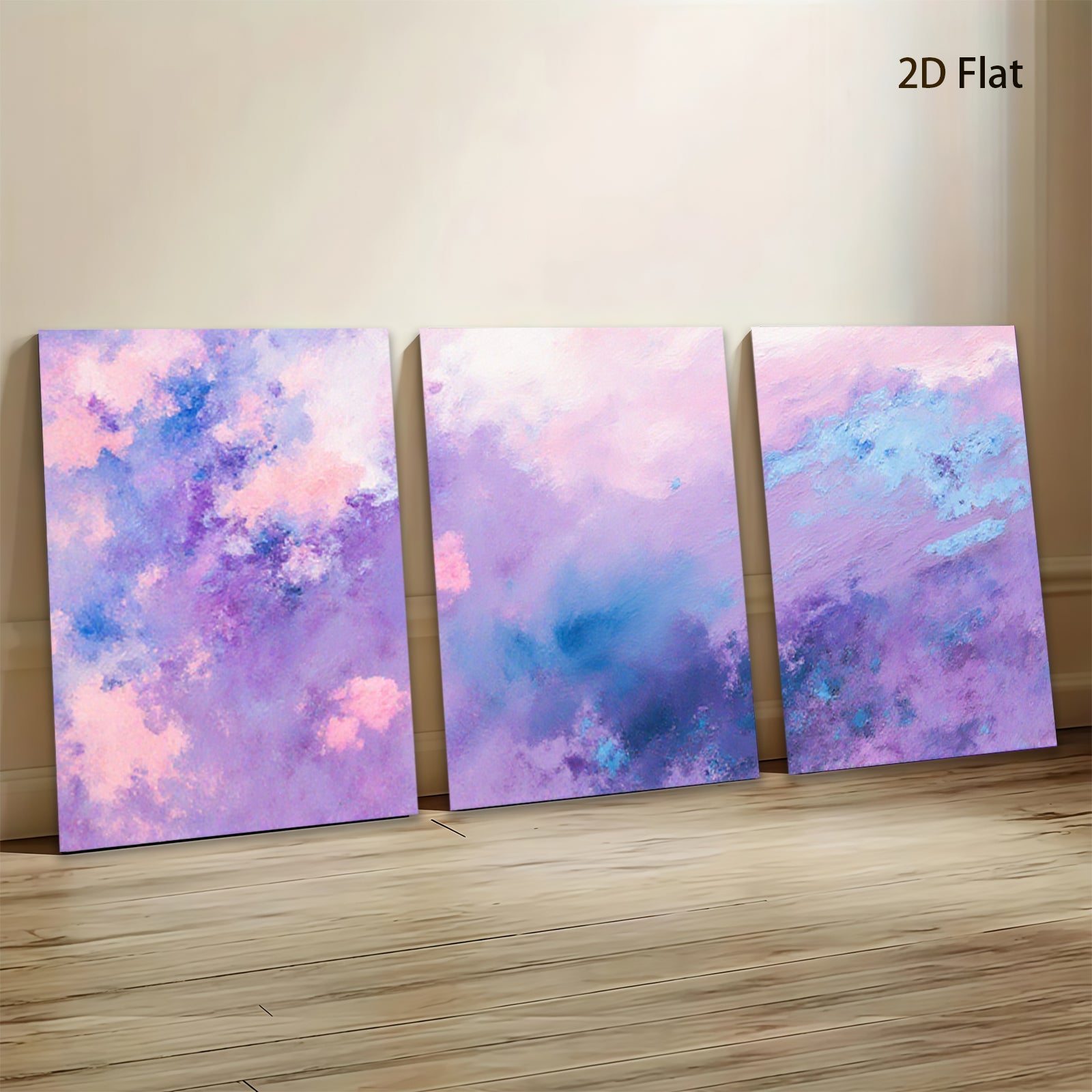 2D flat 1pc dreamy lavender haze abstract wall art canvas prints for living room bedroom home decor farmhouse style modern gallery wrapped ready to hang