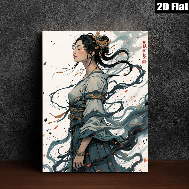 2D flat 1pc elegant ancient beauty portrait wall art canvas prints for living room bedroom home decor farmhouse style modern minimalist aesthetic