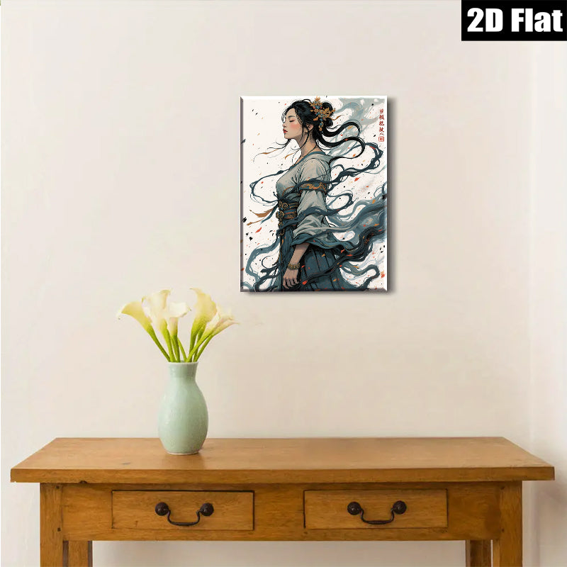 2D flat 1pc elegant ancient beauty portrait wall art canvas prints for living room bedroom home decor farmhouse style modern minimalist aesthetic