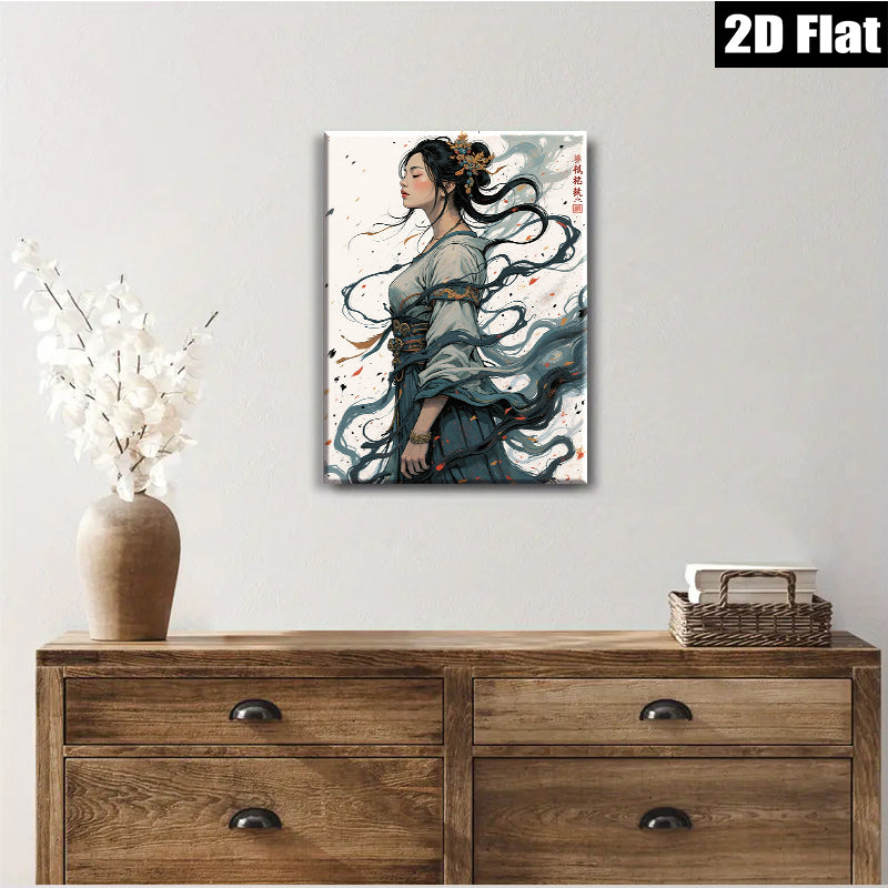 2D flat 1pc elegant ancient beauty portrait wall art canvas prints for living room bedroom home decor farmhouse style modern minimalist aesthetic