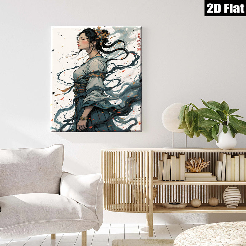 2D flat 1pc elegant ancient beauty portrait wall art canvas prints for living room bedroom home decor farmhouse style modern minimalist aesthetic