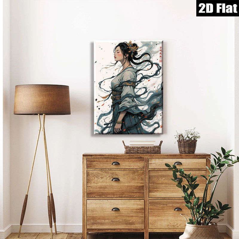 2D flat 1pc elegant ancient beauty portrait wall art canvas prints for living room bedroom home decor farmhouse style modern minimalist aesthetic