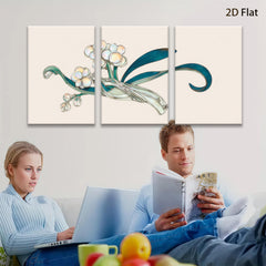 2D flat 1pc elegant floral botanical wall art print delicate home decor living room bedroom gallery wrapped canvas modern farmhouse style