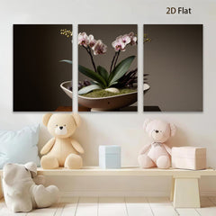 2D flat 1pc elegant orchid bloom botanical wall art for living room bedroom modern farmhouse decor gallery wrapped canvas prints
