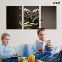2D flat 1pc elegant orchid bloom botanical wall art for living room bedroom modern farmhouse decor gallery wrapped canvas prints