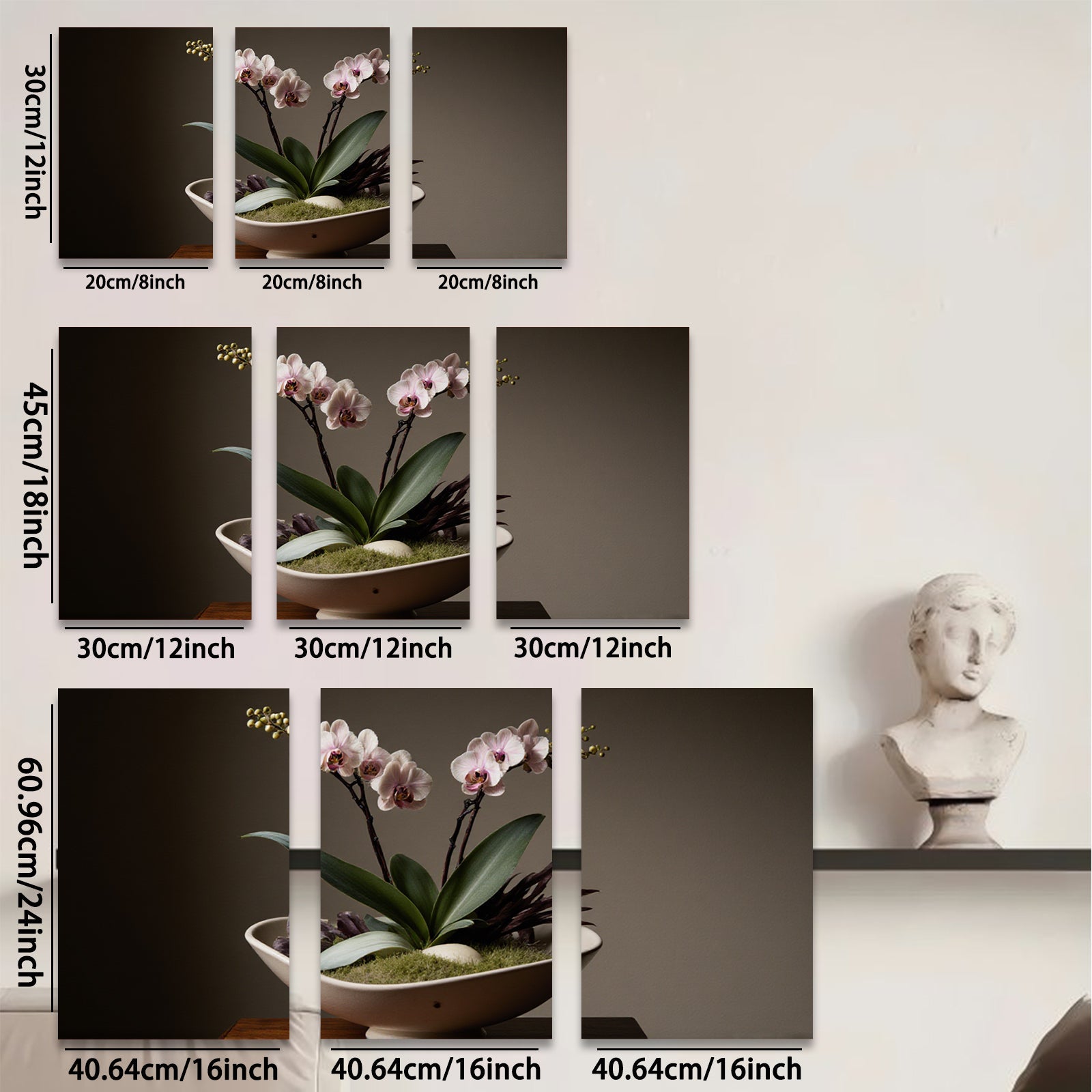 2D flat 1pc elegant orchid bloom botanical wall art for living room bedroom modern farmhouse decor gallery wrapped canvas prints
